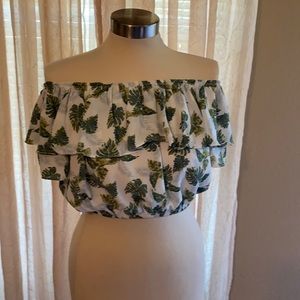 Paper crane Tropical Print blouse.